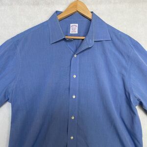 Brooks Brothers Shirt Mens XL 17.5 36 Blue Long Sleeve Button Down Office Attire